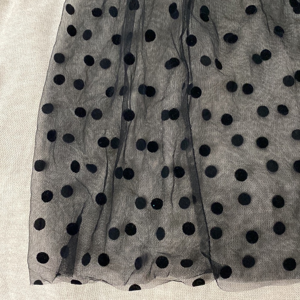 Zara Sheer Dot Midi Collared Long Sleeve - Picture 13 of 16